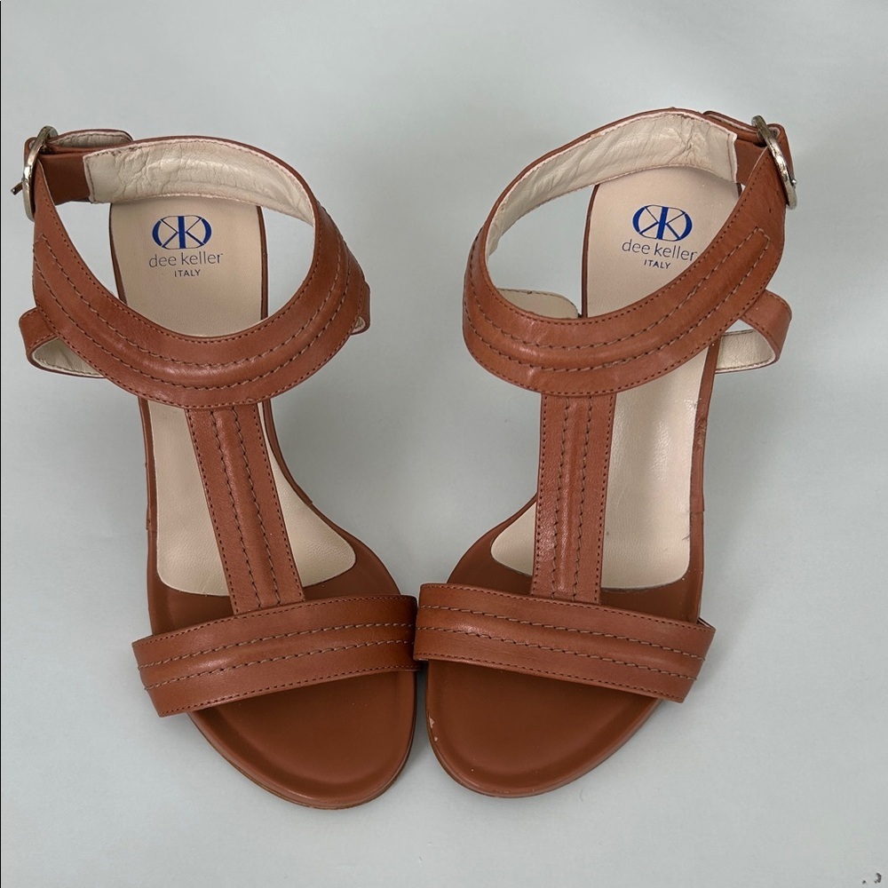 Dee Keller Made in Italy T-Strap Leather High Heeled Sandal